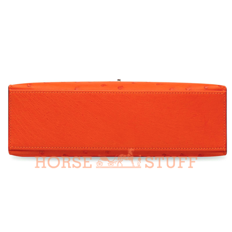 Hermès Kelly Pochette Clutch Tangerine Ostrich PHW