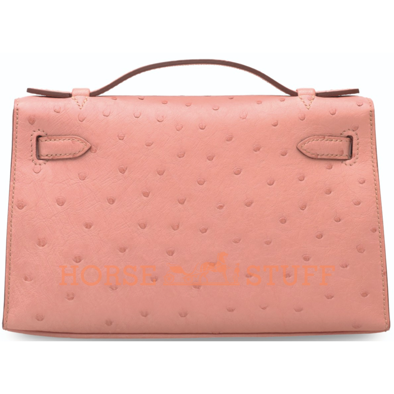 Hermès Kelly Pochette Clutch Terre Cuite Ostrich GHW