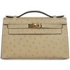 Hermès Kelly Pochette Clutch Trench Ostrich GHW