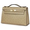 Hermès Kelly Pochette Clutch Trench Ostrich GHW