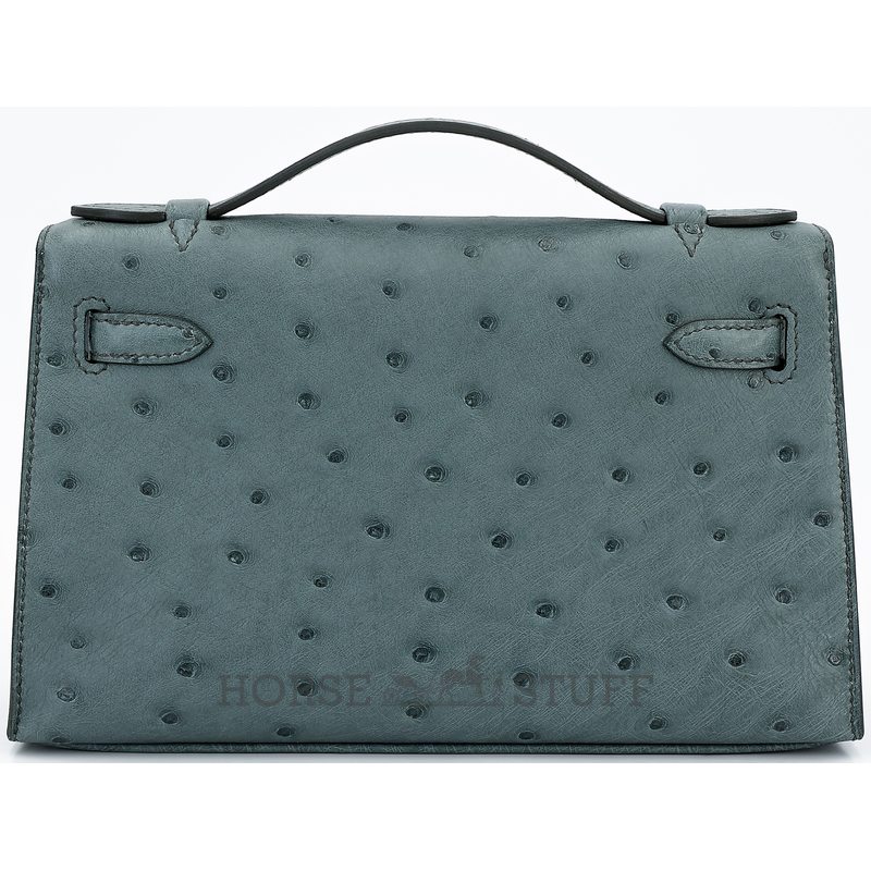Hermès Kelly Pochette Clutch Vert Amande Ostrich GHW