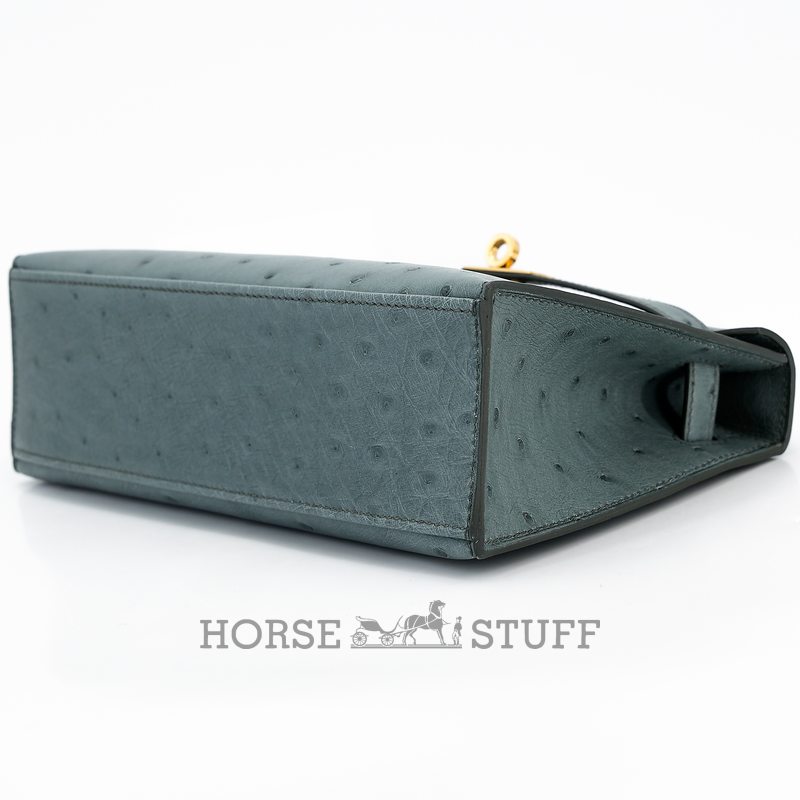 Hermès Kelly Pochette Clutch Vert Amande Ostrich GHW