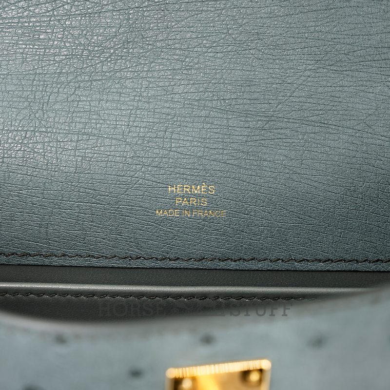 Hermès Kelly Pochette Clutch Vert Amande Ostrich GHW