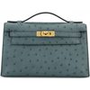 Hermès Kelly Pochette Clutch Vert Amande Ostrich GHW