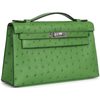 Hermès Kelly Pochette Clutch Vert Yucca Ostrich PHW