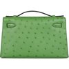 Hermès Kelly Pochette Clutch Vert Yucca Ostrich PHW