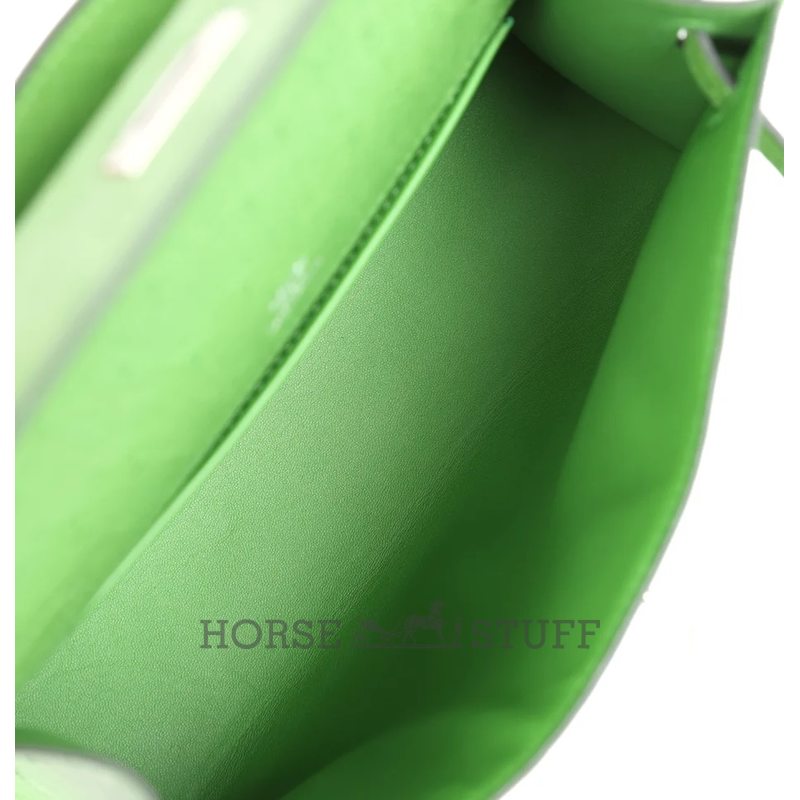 Hermès Kelly Pochette Clutch Vert Yucca Ostrich PHW