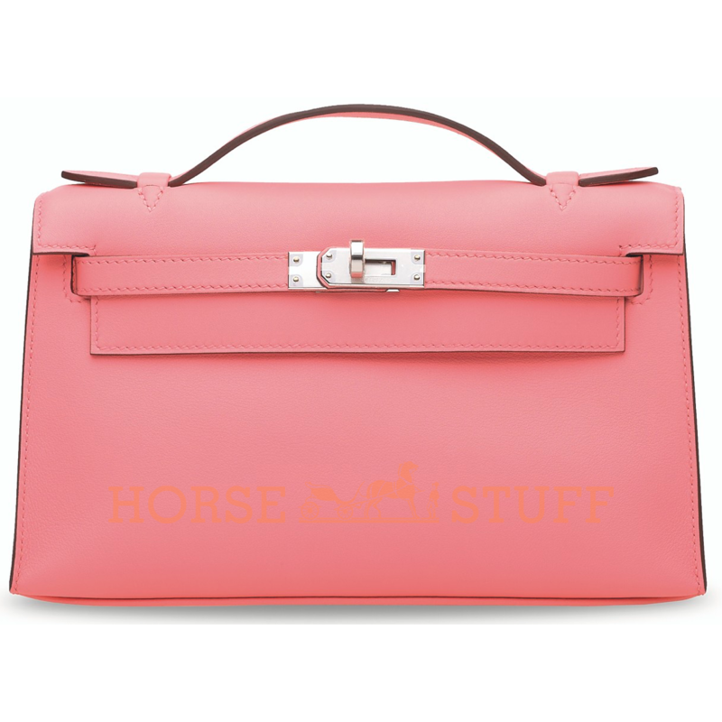 Hermès Kelly Pochette Clutch Rose d'Ete Swift PHW