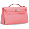 Hermès Kelly Pochette Clutch Rose d'Ete Swift PHW