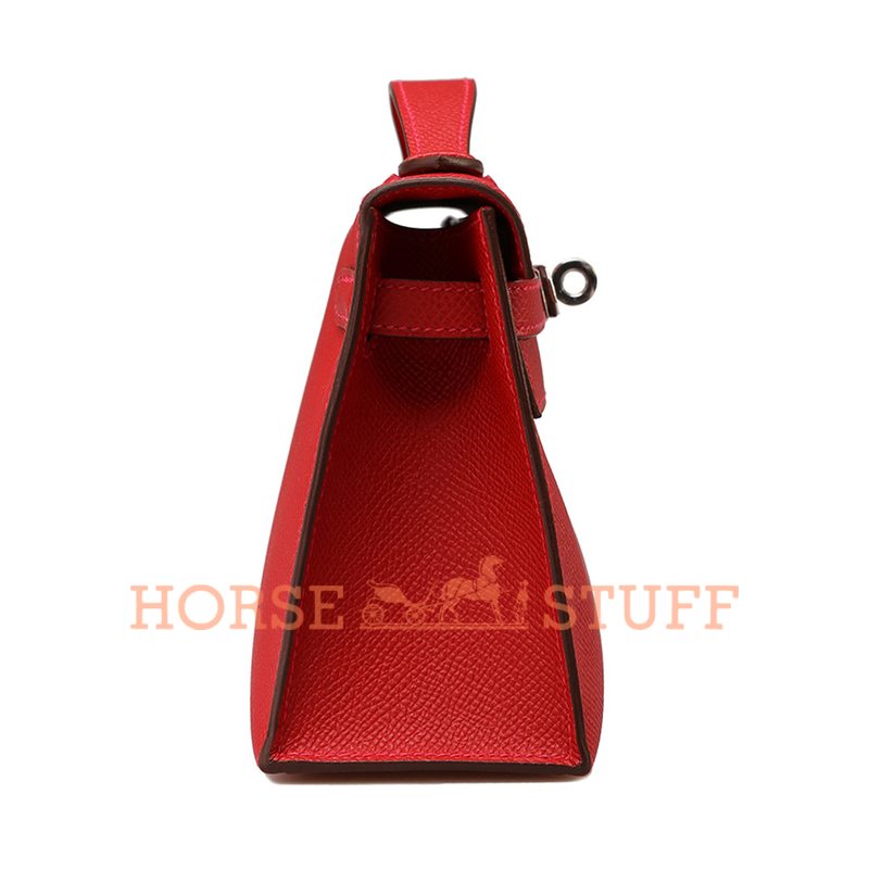 Hermès Kelly Pochette Clutch Rouge Casaque Epsom PHW