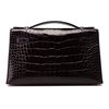 Hermès Kelly Pochette Clutch Aubergine Lisse Crocodile Alligator GHW