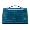 Hermès Kelly Pochette Clutch Blue Izmir Lisse Crocodile Alligator GHW