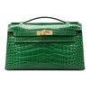 Hermès Kelly Pochette Clutch Cactus Lisse Crocodile Alligator GHW