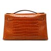 Hermès Kelly Pochette Clutch Pain d'Épices Lisse Crocodile Alligator PHW