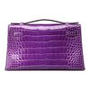 Hermès Kelly Pochette Clutch Ultraviolet Lisse Crocodile Alligator PHW