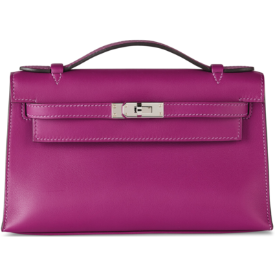 Hermès Kelly Pochette Clutch Anemone Swift PHW 