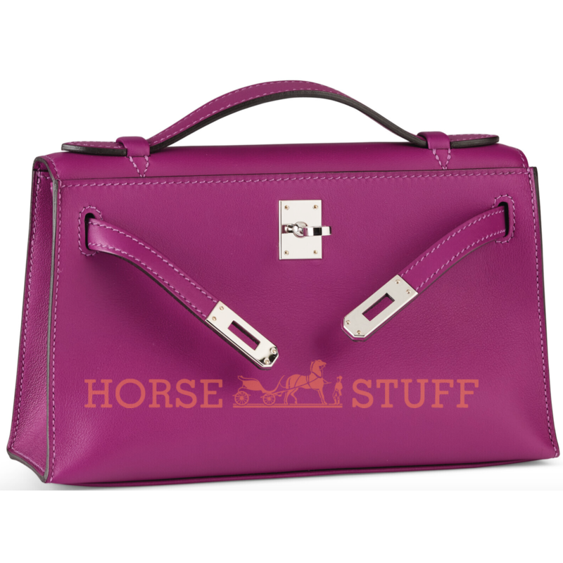 Hermès Kelly Pochette Clutch Anemone Swift PHW