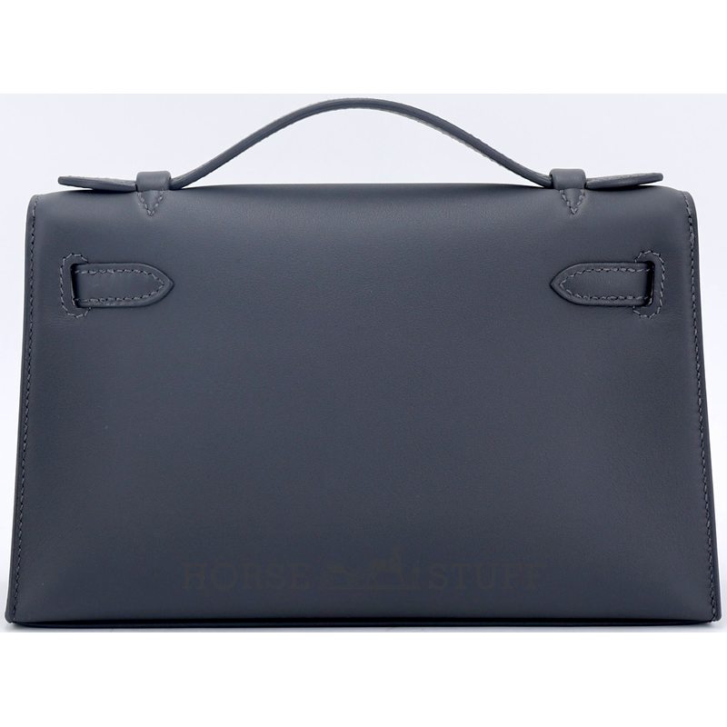 HERMÈS KELLY POCHETTE CLUTCH Ardoise Swift GHW