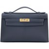 HERMÈS KELLY POCHETTE CLUTCH Ardoise Swift GHW