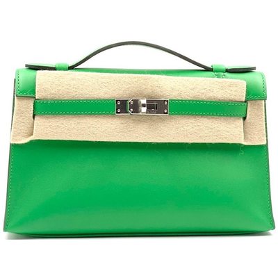 Hermès Kelly Pochette Clutch Bambou Swift PHW