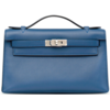 Hermès Kelly Pochette Blue Agate Swift PHW