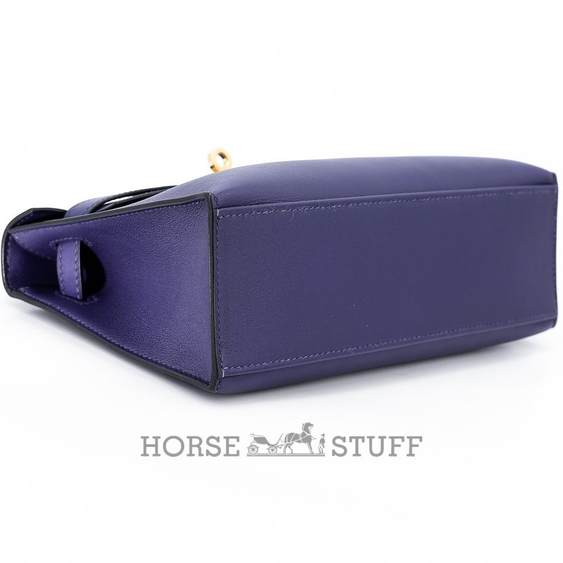 Hermès Kelly Pochette Blue Encre Swift GHW