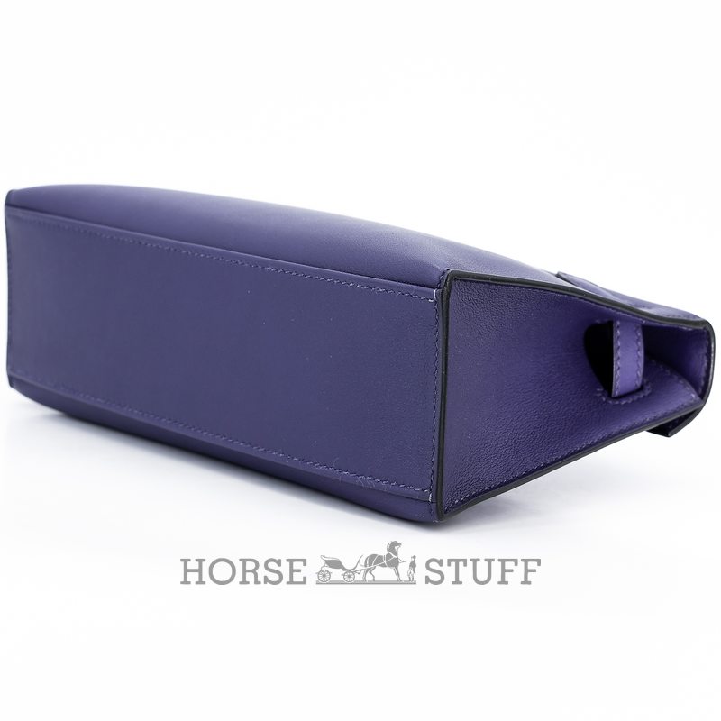 Hermès Kelly Pochette Blue Encre Swift GHW