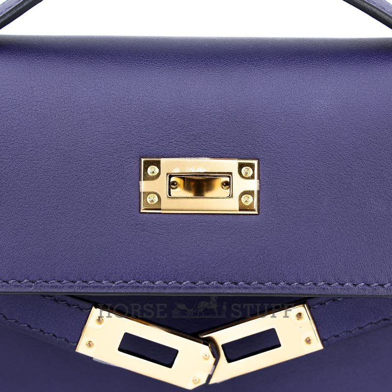 Hermès Kelly Pochette Blue Encre Swift GHW