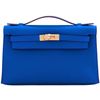 Hermès Kelly Pochette Blue France Swift GHW