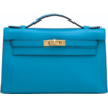 Hermès Kelly Pochette Clutch Blue Frida Swift GHW