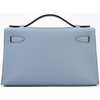 HERMÈS KELLY POCHETTE CLUTCH Blue Lin Swift PHW