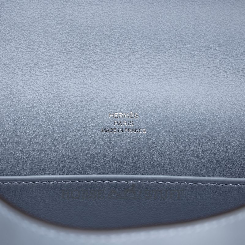 HERMÈS KELLY POCHETTE CLUTCH Blue Lin Swift PHW