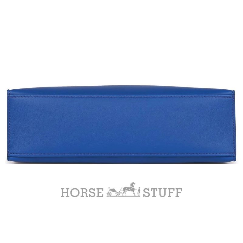 HERMÈS KELLY POCHETTE CLUTCH Blue Royal Swift PHW