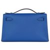 HERMÈS KELLY POCHETTE CLUTCH Blue Royal Swift PHW
