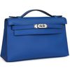 HERMÈS KELLY POCHETTE CLUTCH Blue Royal Swift PHW