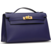 Hermès Kelly Pochette Clutch Blue Sapphire Swift GHW