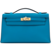 Hermès Kelly Pochette Clutch Blue Zanzibar Swift GHW