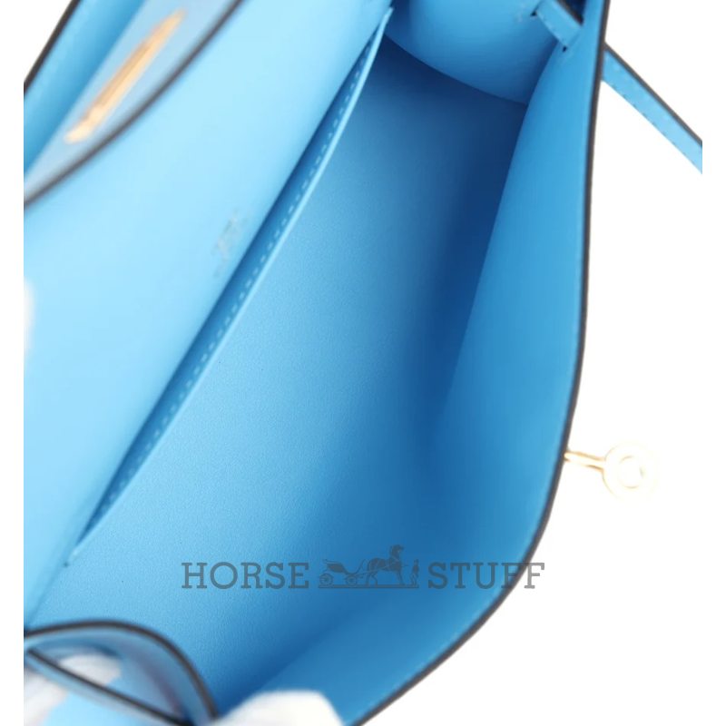 HERMÈS KELLY POCHETTE CLUTCH Celeste Swift GHW
