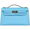 HERMÈS KELLY POCHETTE CLUTCH Celeste Swift GHW