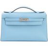 HERMÈS KELLY POCHETTE CLUTCH Celeste Swift PHW