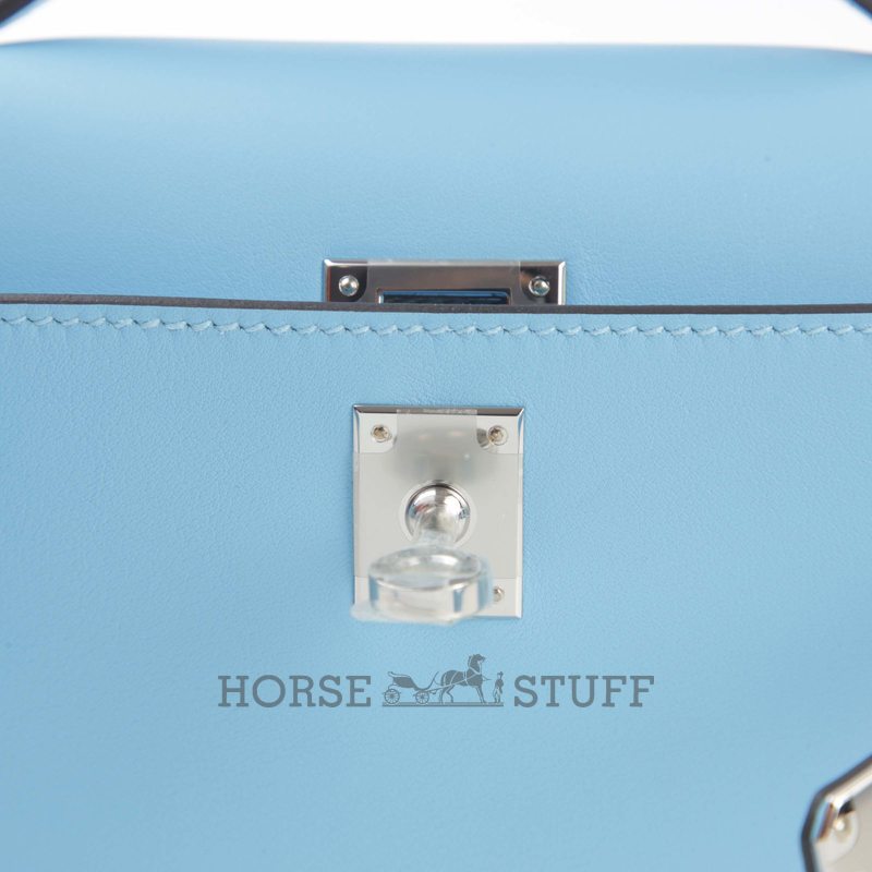 HERMÈS KELLY POCHETTE CLUTCH Celeste Swift PHW