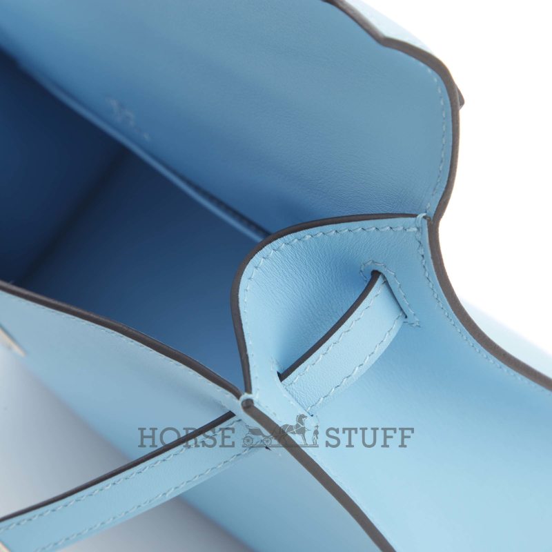 HERMÈS KELLY POCHETTE CLUTCH Celeste Swift PHW