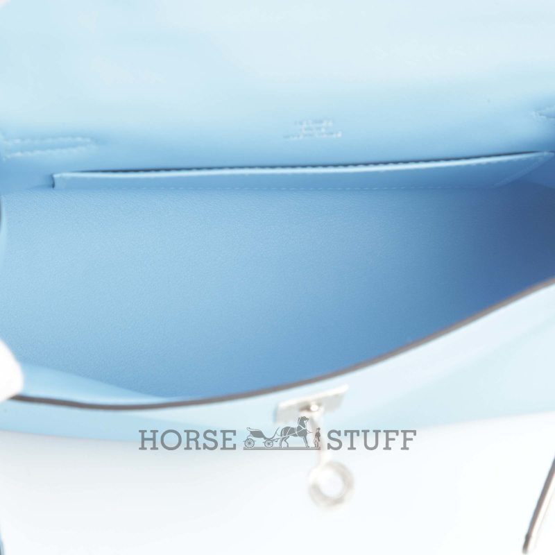 HERMÈS KELLY POCHETTE CLUTCH Celeste Swift PHW