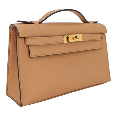 HERMÈS KELLY POCHETTE CLUTCH Chai Swift GHW