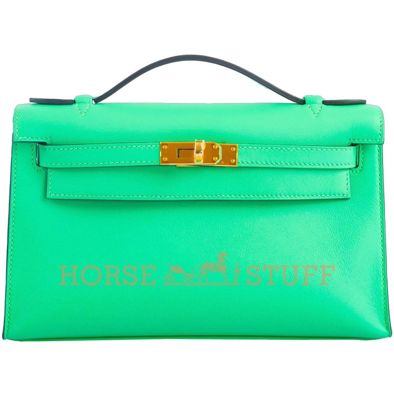 Hermès Kelly Pochette Vert Comics Swift GHW