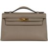HERMÈS KELLY POCHETTE CLUTCH Gris Asphalt Swift GHW