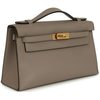 HERMÈS KELLY POCHETTE CLUTCH Gris Asphalt Swift GHW
