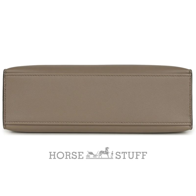 HERMÈS KELLY POCHETTE CLUTCH Gris Asphalt Swift GHW