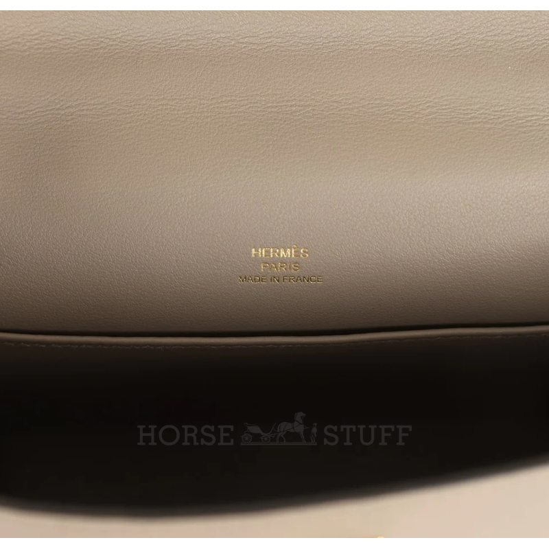 HERMÈS KELLY POCHETTE CLUTCH Gris Asphalt Swift GHW