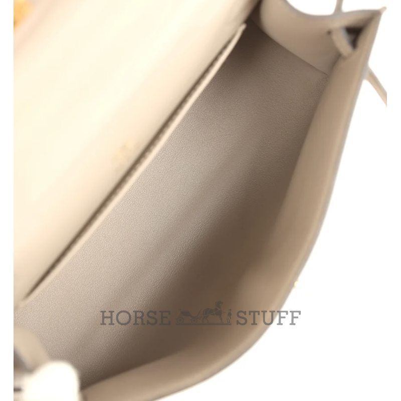 HERMÈS KELLY POCHETTE CLUTCH Gris Asphalt Swift GHW